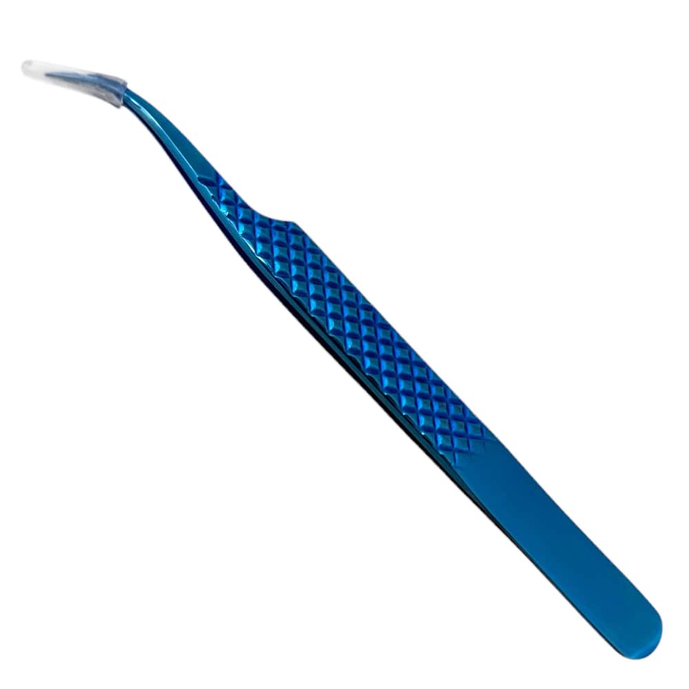 Buzzufy C13 curved blue tweezer, non-magnetic for watchmakers and jewellers, 125mm - Image 3