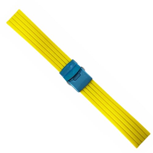 Buzzufy silicone yellow watch strap with steel clasp 20mm
