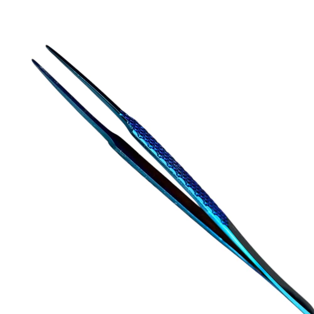 Buzzufy Z12 blue flat tip jeweler's tweezers, non-magnetic 120 mm - Image 3