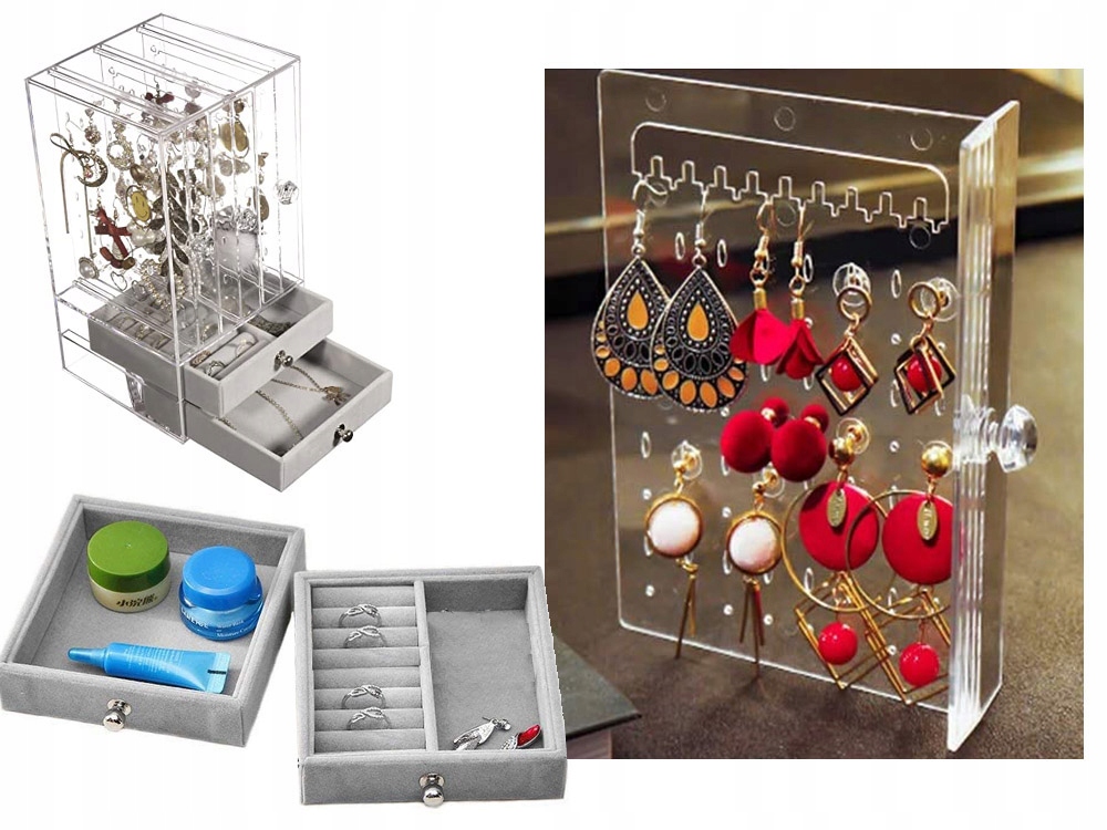 Gugita Elegant Transparent Grey Jewellery Organiser and Display Box - Image 9