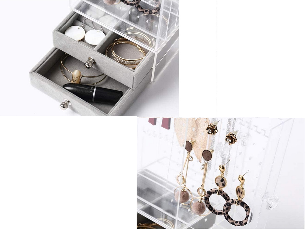 Gugita Elegant Transparent Grey Jewellery Organiser and Display Box - Image 10
