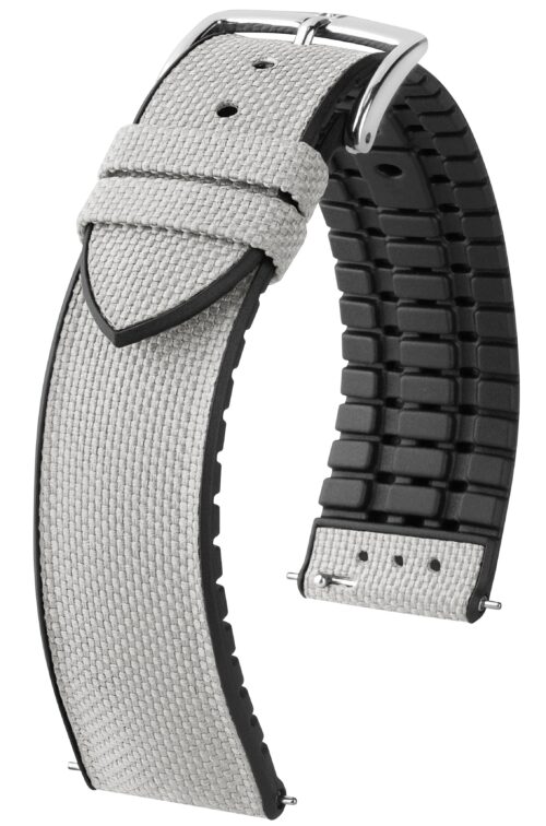 Hirsch Arne grey/silver watch strap 18 mm 0925094030-2-18