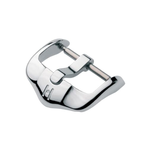 Hirsch Active silver stainless steel buckle for watch strap 18 mm, Silver Shiny, Active Buckle, ref. BC1032-2-18
