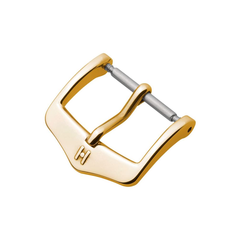 Hirsch Classic yellow gold stainless steel buckle for watch strap 18 mm, Classic Buckle, Gold, ref. BC1002-1-18