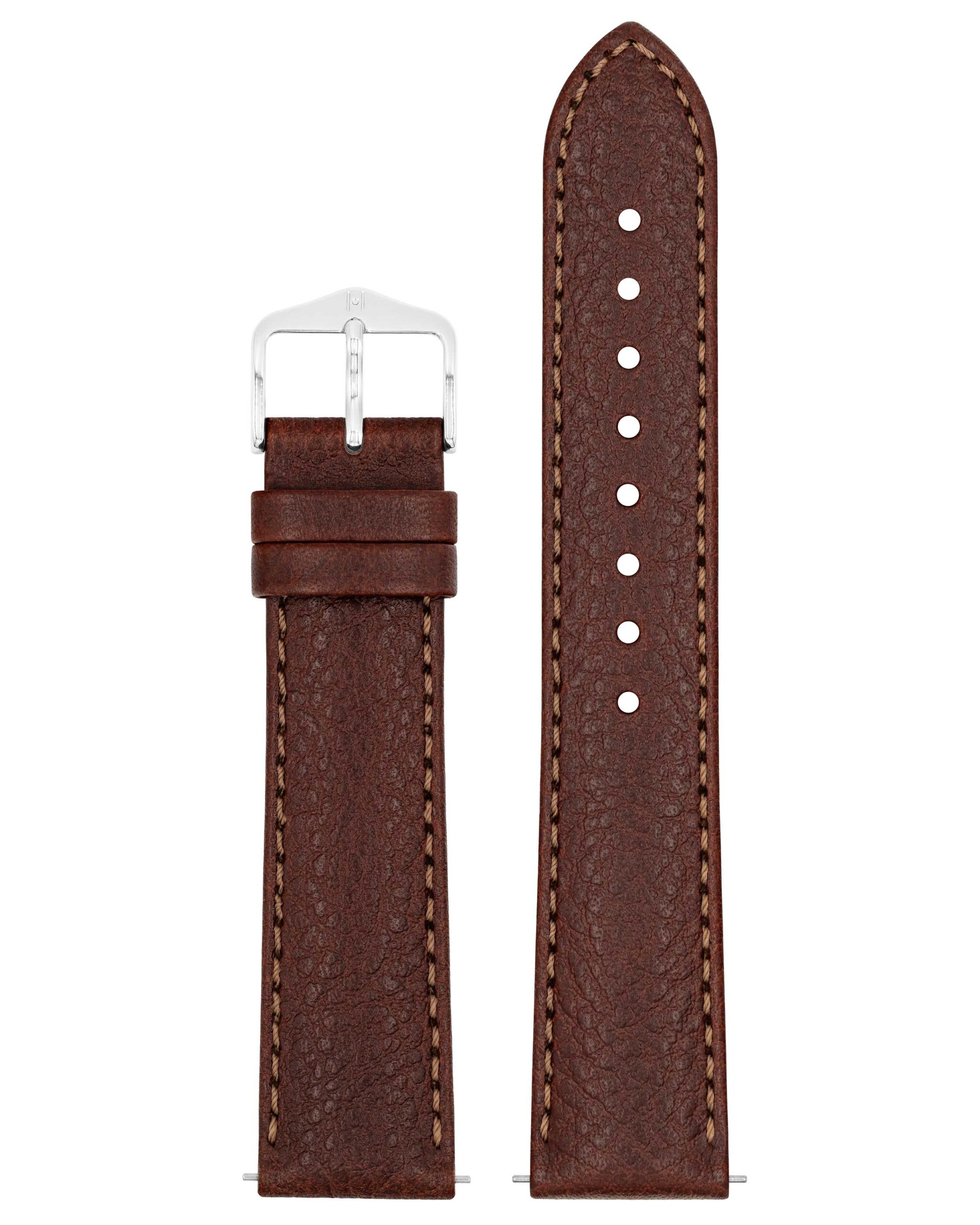 Hirsch Forest Watch Strap, Brown, Quick Release, 22 mm Lug, 20 mm Buckle, Length 120/80 mm, Size L, Ref. 17920210-2-22 - Image 3