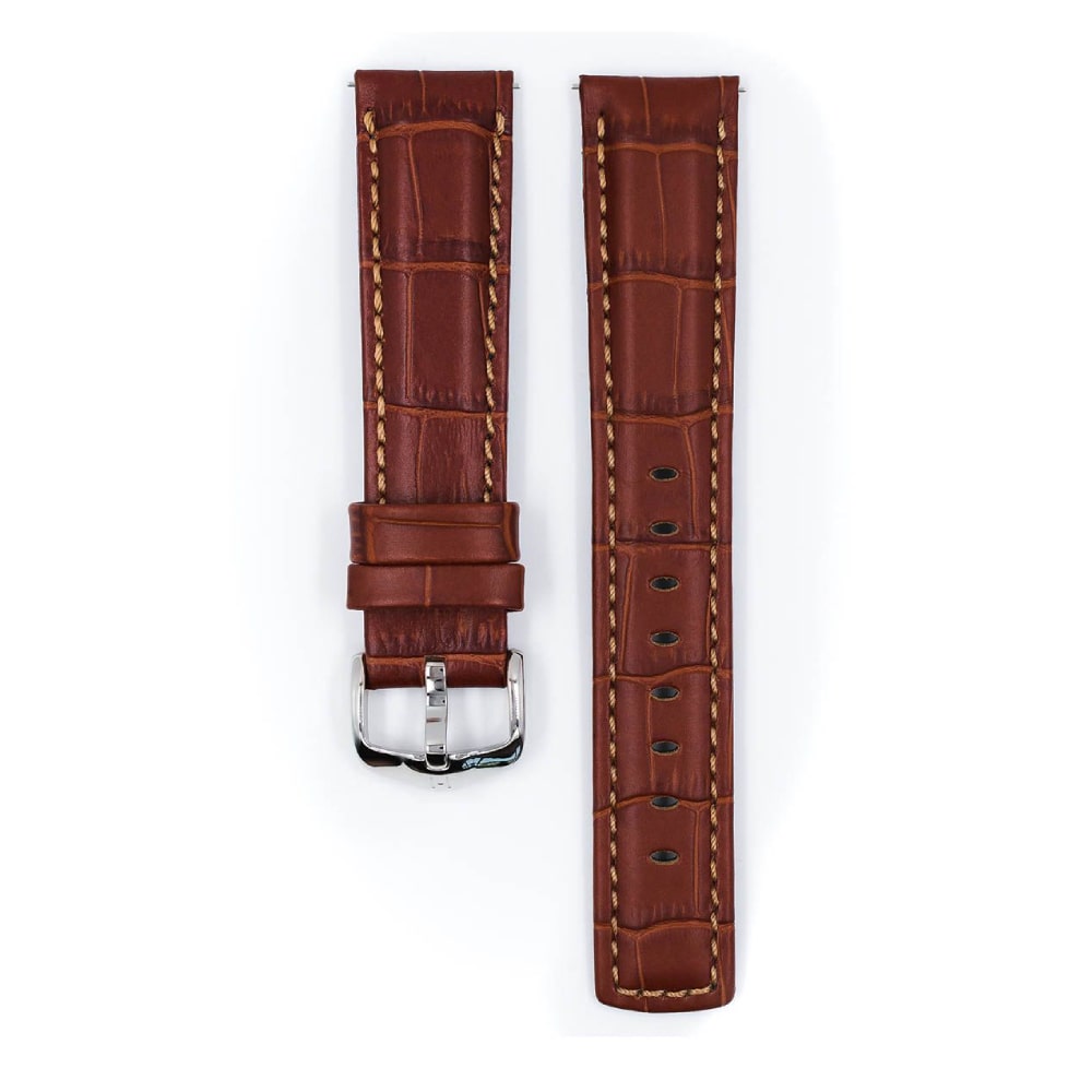 Hirsch Grand Duke L golden brown embossed leather watch strap, 22 mm, 02528070-2-22 - Image 2