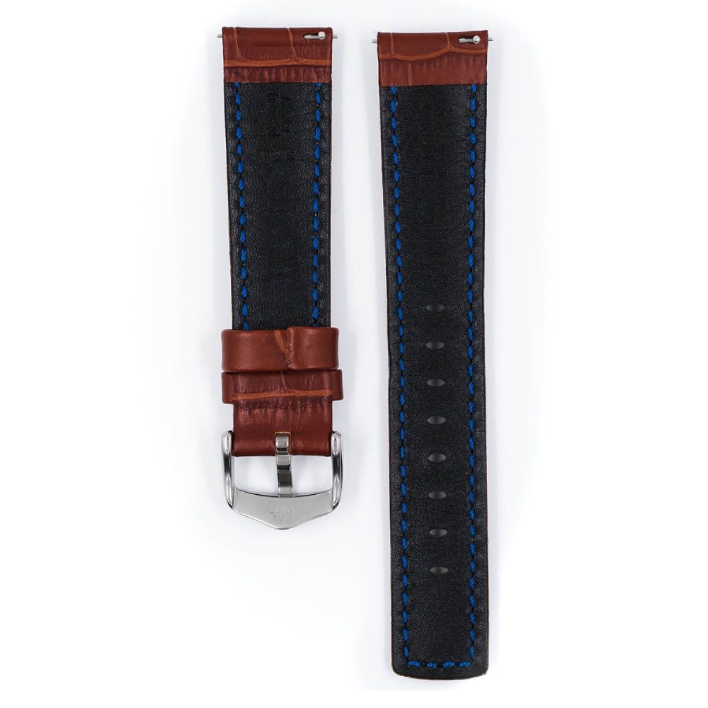Hirsch Grand Duke L golden brown embossed leather watch strap, 22 mm, 02528070-2-22 - Image 3