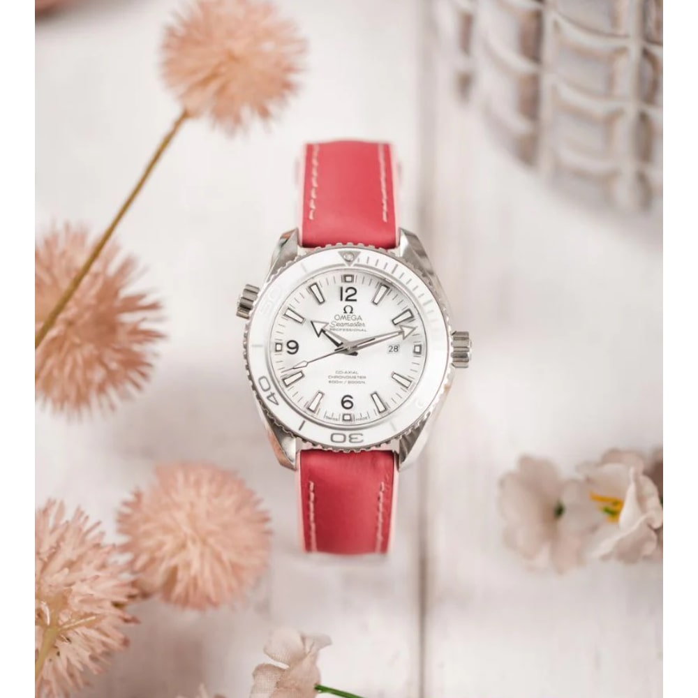Hirsch LINDSEY pink, rose ladies leather & rubber watch strap 18mm 0922202125-2-18 - Image 2