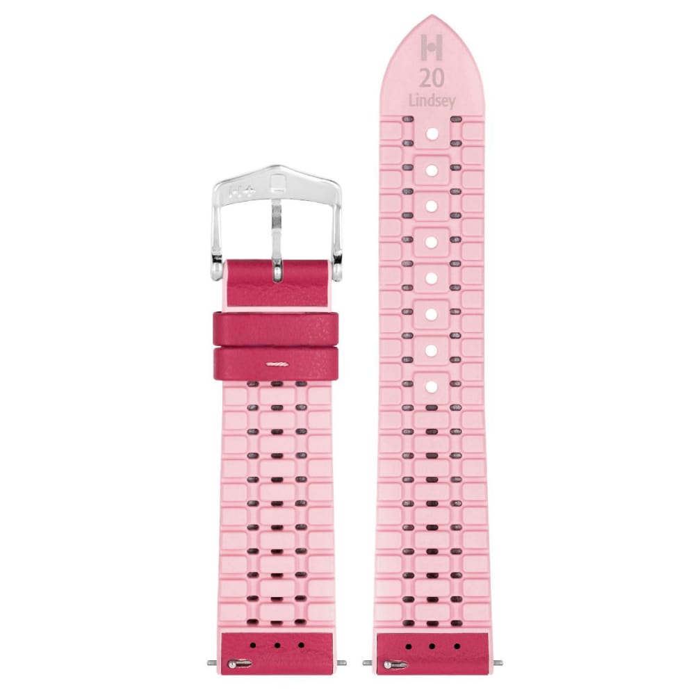 Hirsch LINDSEY pink, rose ladies leather & rubber watch strap 18mm 0922202125-2-18 - Image 5