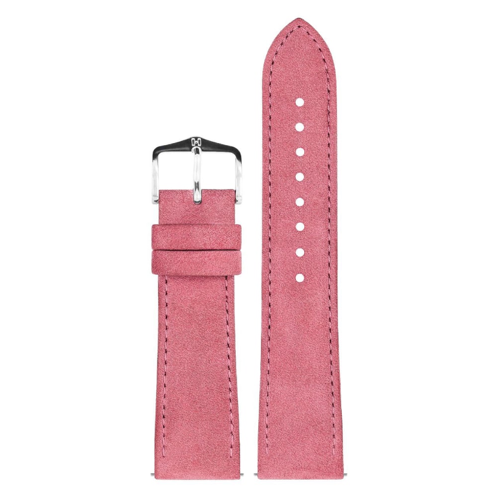 Hirsch Osiris Nubuk dark pink calf leather lady watch strap, 22 mm, 03433060-2-22 - Image 3