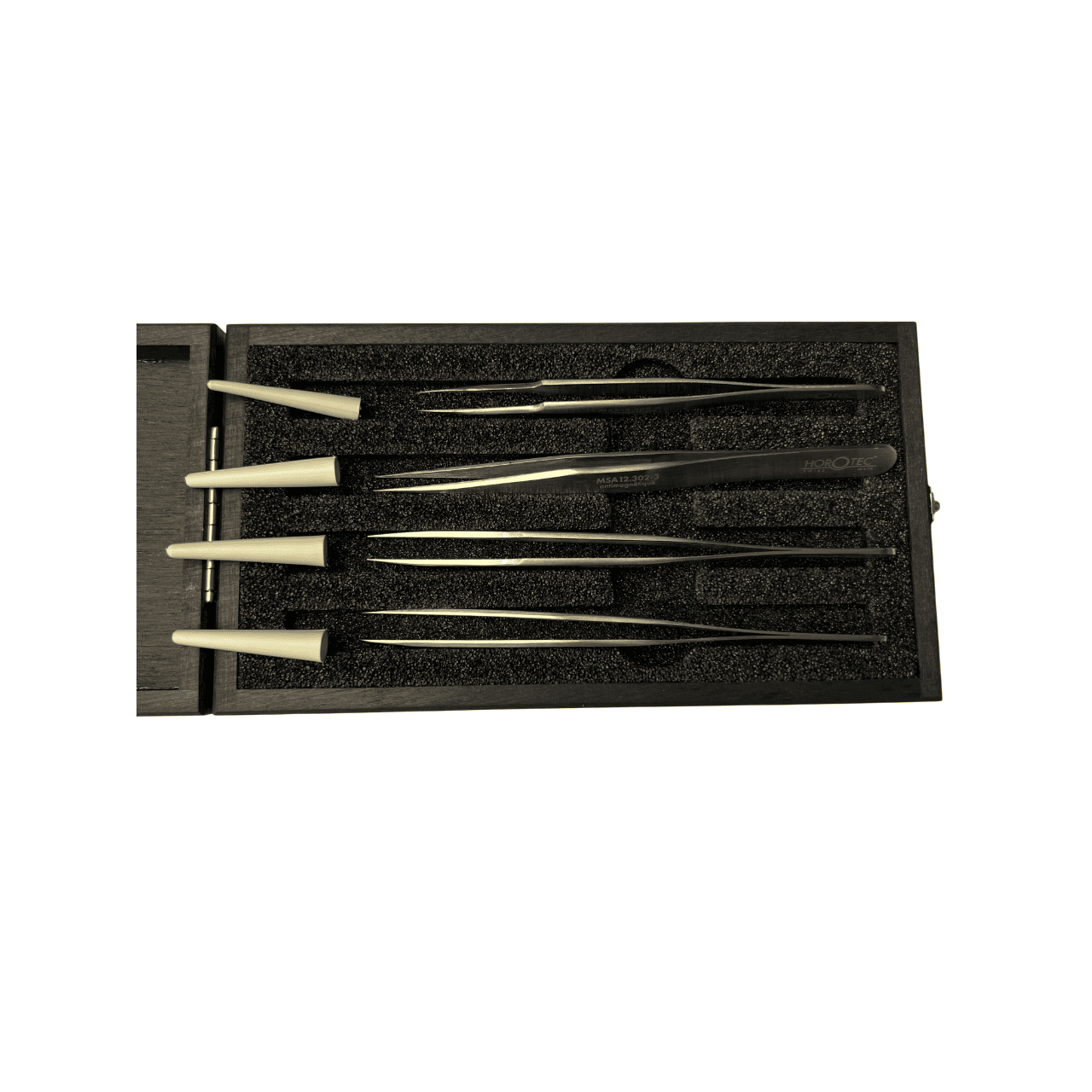 Horotec MSA12.388 Antimagnetic Tweezers Set No.1 2 3 5 904L Steel Wooden Box - Image 9