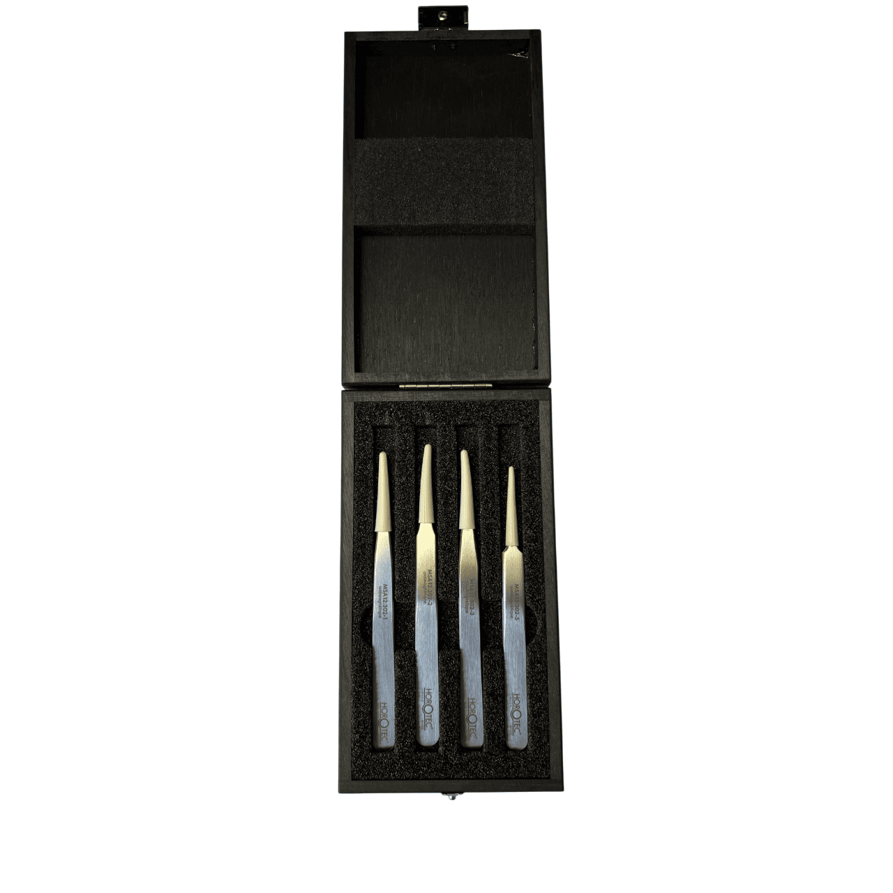 Horotec MSA12.388 Antimagnetic Tweezers Set No.1 2 3 5 904L Steel Wooden Box - Image 6