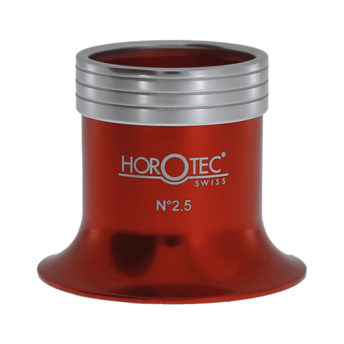 Horotec Red Anodized Loupe 10.0x MSA00.033-1 Watchmaker Eyeglass 25mm Lens