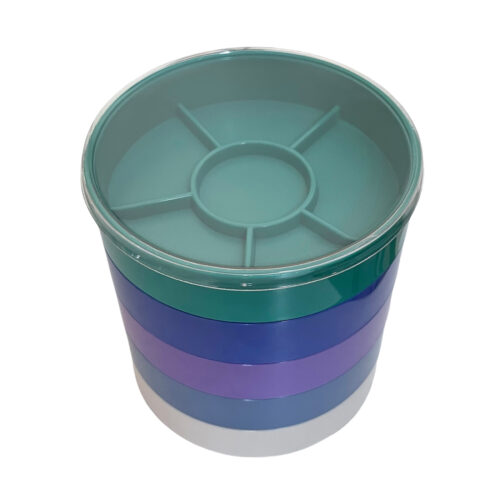 Boley Round Watchmaker Trays Set - 5 Stackable Trays with Transparent Lids