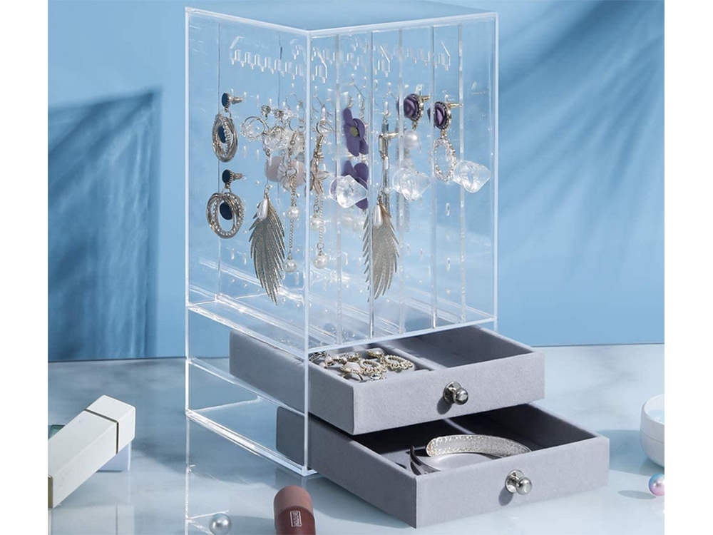 Gugita Elegant Transparent Grey Jewellery Organiser and Display Box - Image 7