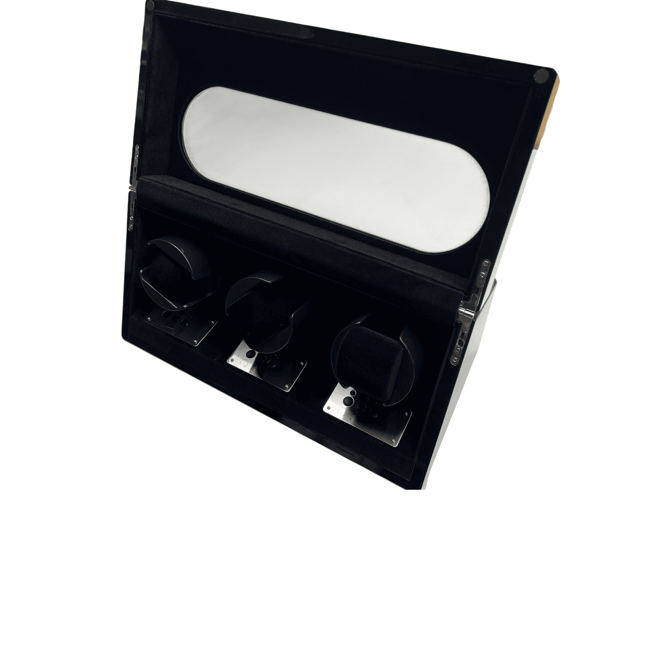 Augusta Luxury Watch Winder for 3 Watches - Carbon Look, Black - Image 4