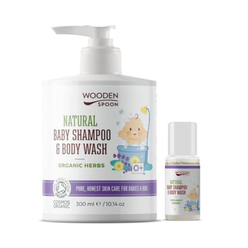 Natural Baby Shampoo and Body Wash Lavender and Herbs WOODEN SPOON 300 ml