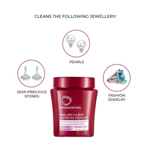 Connoisseurs Delicate Jewellery Cleaner cleaning solution for gold, silver, semi-precious stones & pearls 236 ml