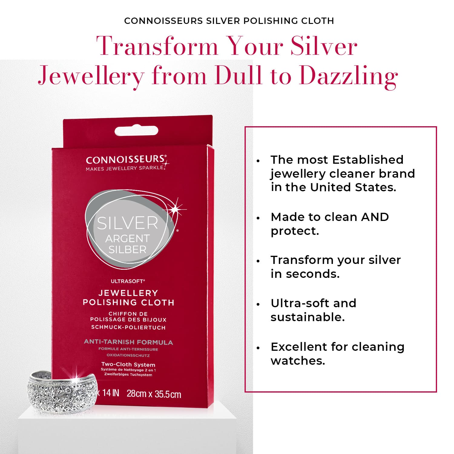 Connoisseurs Silver Jewellery Cleaning Cloth CONN739 - Image 3