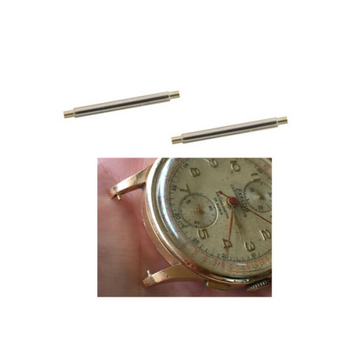 Telescopic Negative-End Spring Bars for Watches, 15–22 mm, 2 pcs