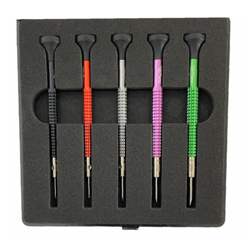 Horotec MSA 01.020-B set of 5 screwdrivers with ball bearings 1.00 to 2.00 mm