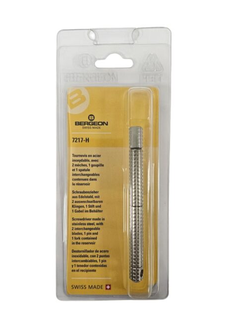 Bergeon 7217-H Stainless Steel Screwdriver with 4 Interchangeable Blades