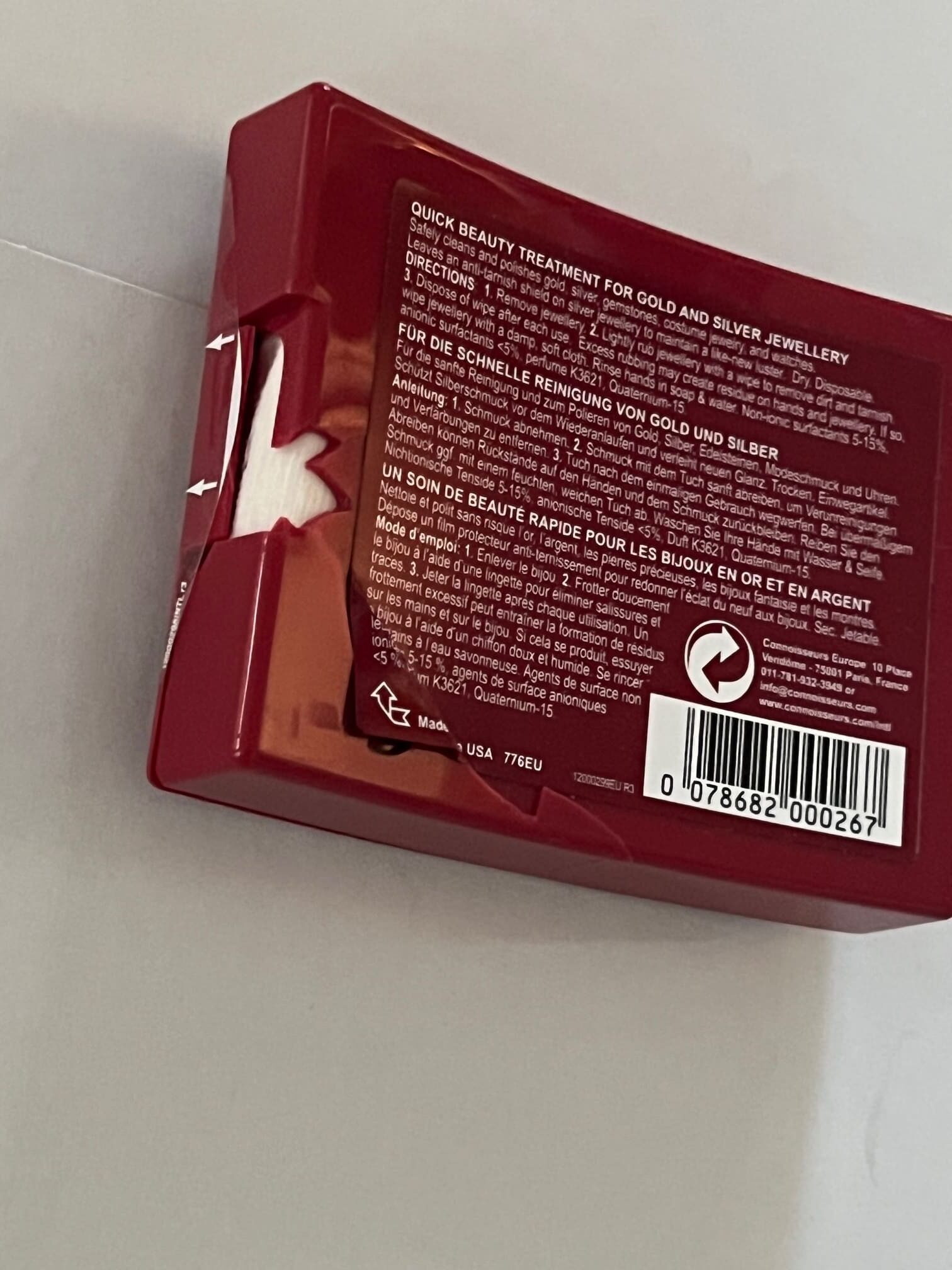 Damaged packaging: Connoisseurs Jewellery Wipes - Dry Cleaning Cloths for Gold, Platinum, and Diamonds - Image 5