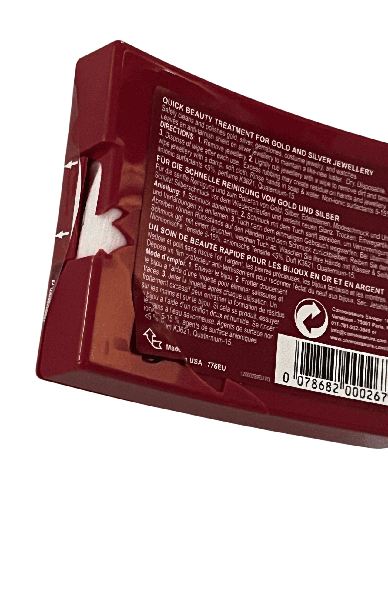 Damaged packaging: Connoisseurs Jewellery Wipes - Dry Cleaning Cloths for Gold, Platinum, and Diamonds - Image 6