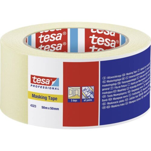 Tesa 4323 Beige Masking Tape, 50 mm x 50 m