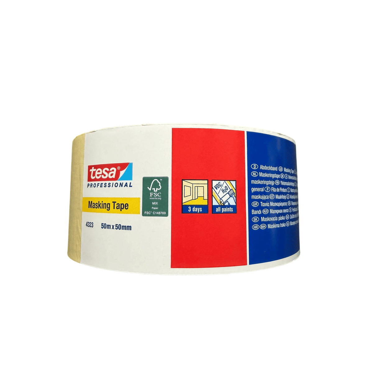Tesa 4323 Beige Masking Tape, 50 mm x 50 m - Image 3