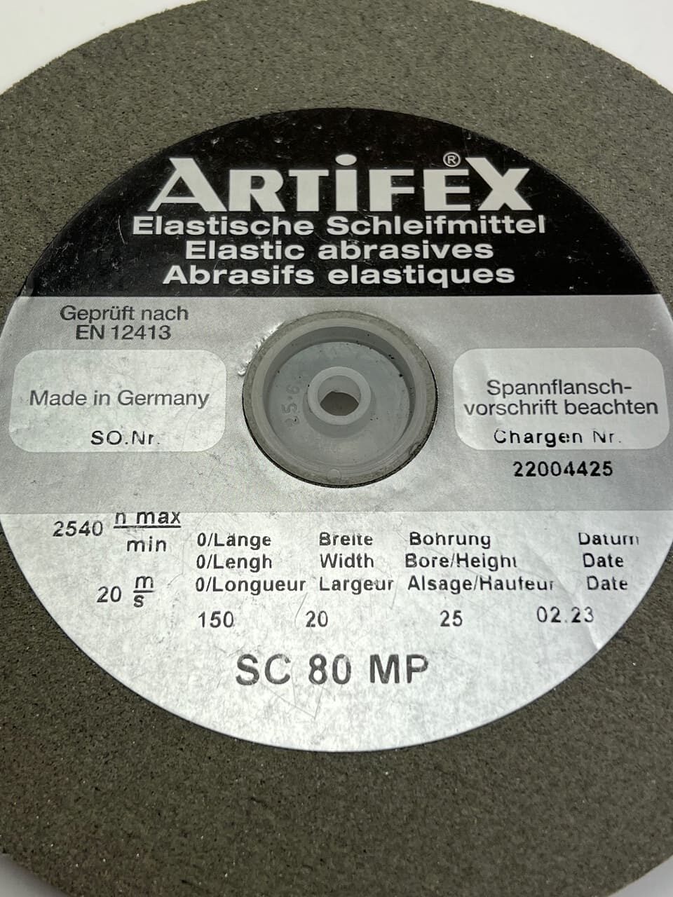 Artifex SC 80 MP Elastic Abrasive Grinding Wheel, 150 x 20 x 25 mm - Image 3
