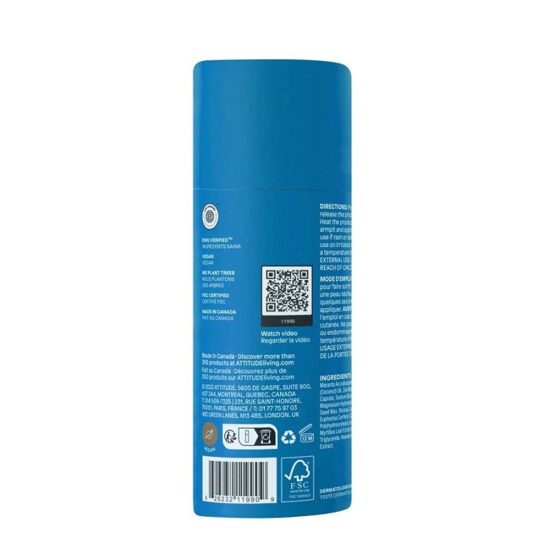 ATTITUDE Super Leaves, Plastic-Free Deodorant, Unscented - Image 5