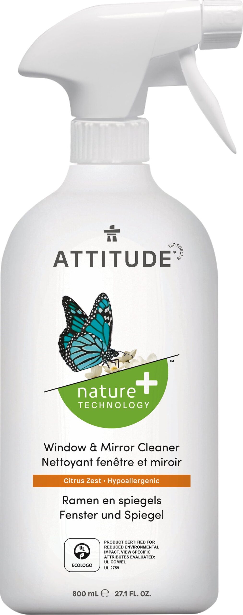 Window and Glass Cleaner – Citrus Zest, ATTITUDE