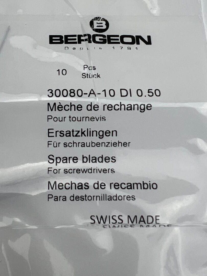 Bergeon 30080-A-10 DI 0.50 mm Steel Screwdriver Blades - Pack of 10 - Image 5