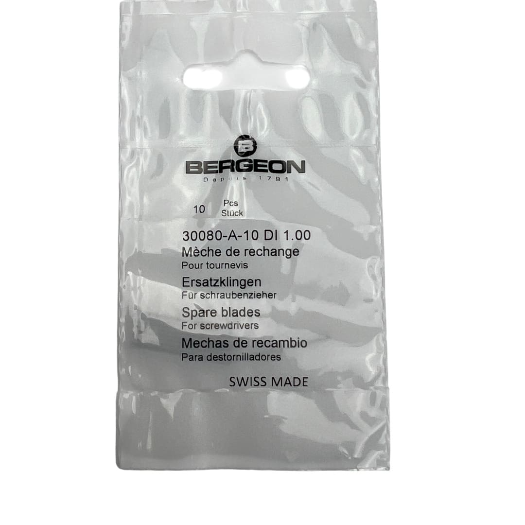 Bergeon 30080-A-10 DI 1.00 Precision Steel Screwdriver Blades - Pack of 10 - Image 3