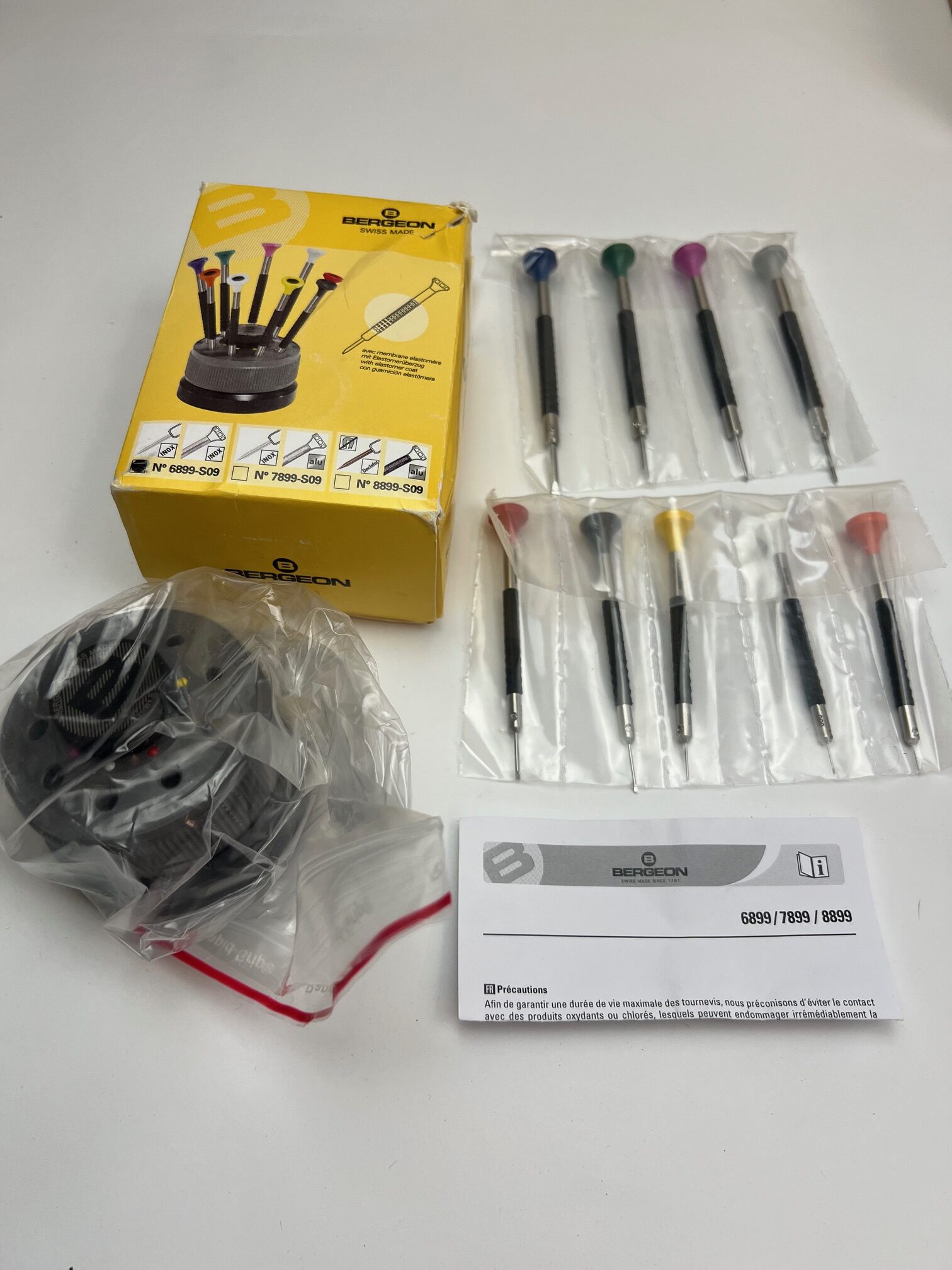 Bergeon 6899-S09 Ergonomic Screwdriver Set, Rotating Base, Open Package, Sold As Is, See Photos - Image 3