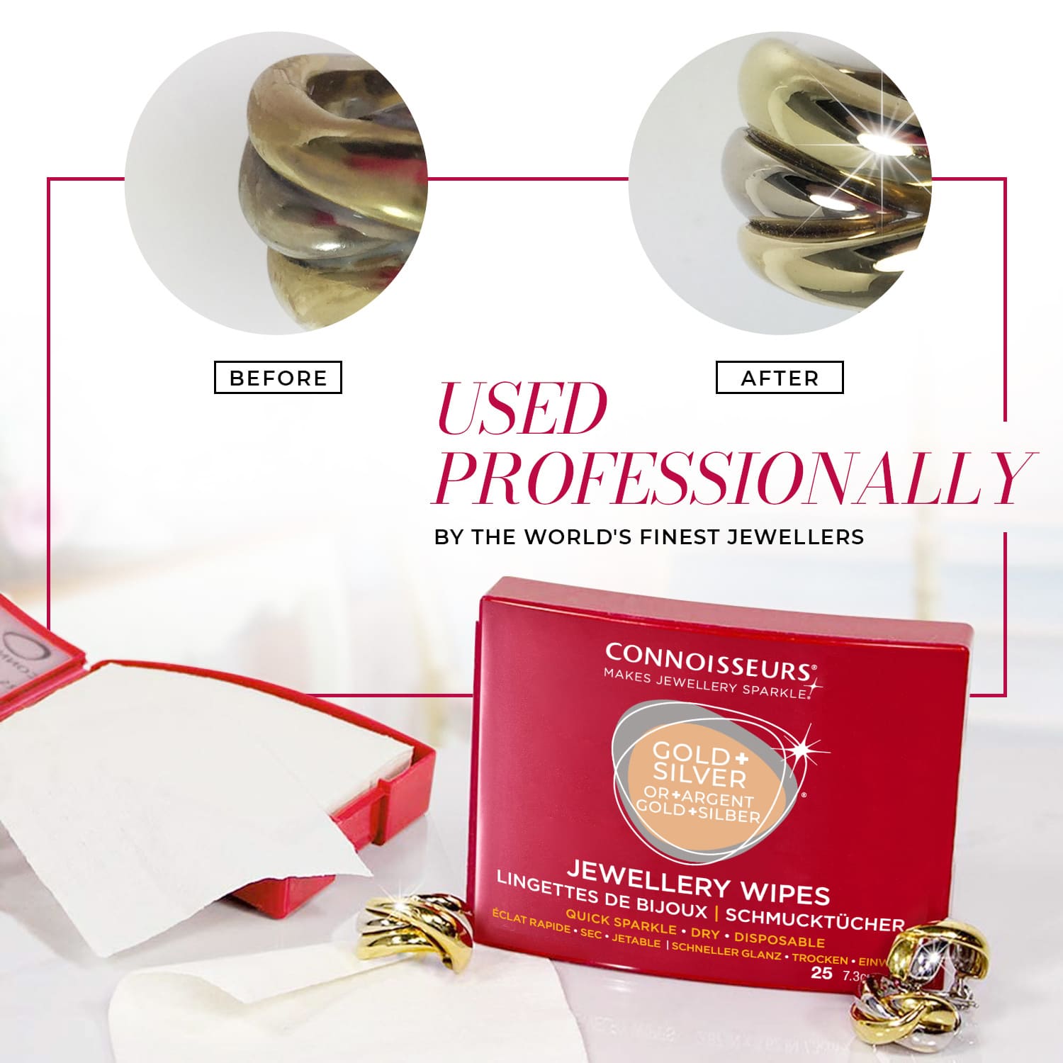 Connoisseurs Jewellery Wipes - Pre-Cut for Easy Use - Image 6