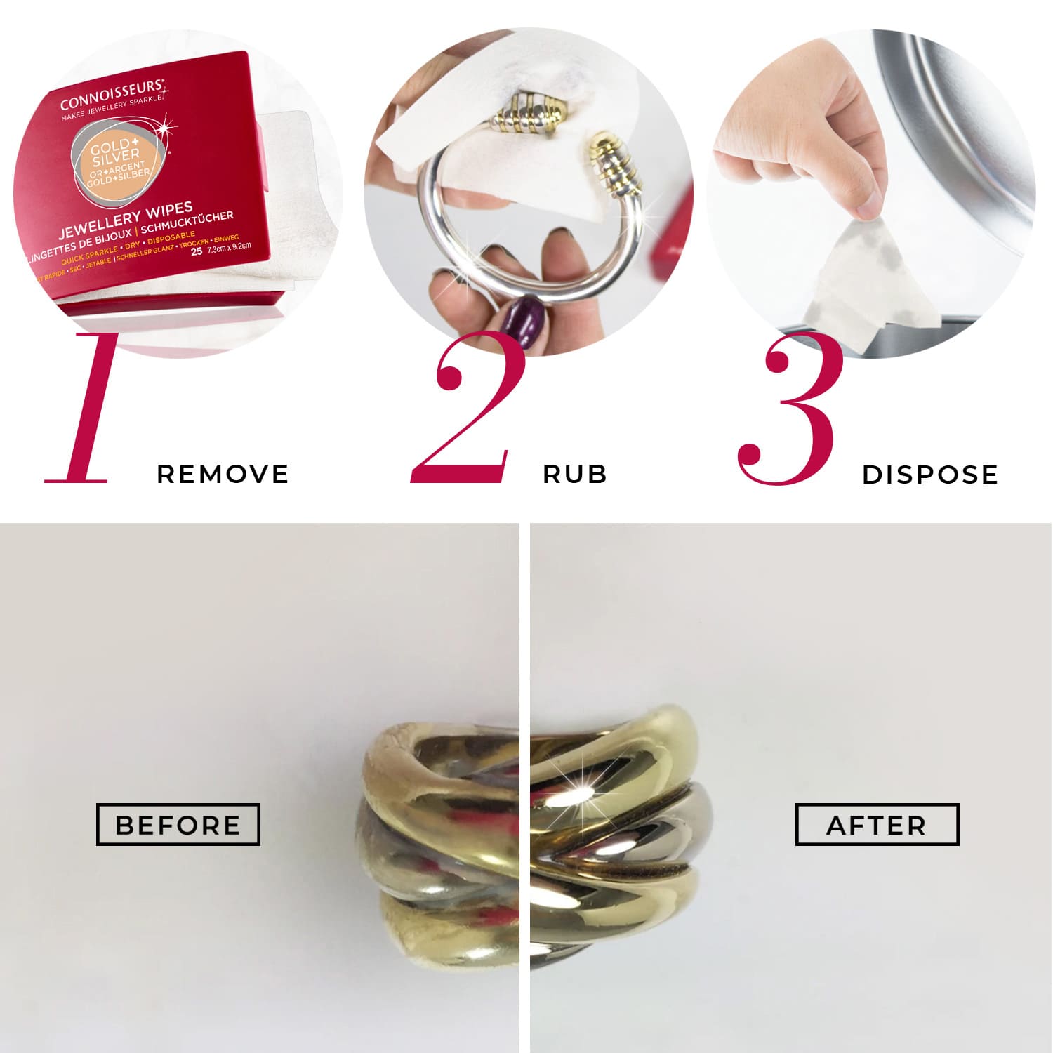 Connoisseurs Jewellery Wipes - Pre-Cut for Easy Use - Image 5