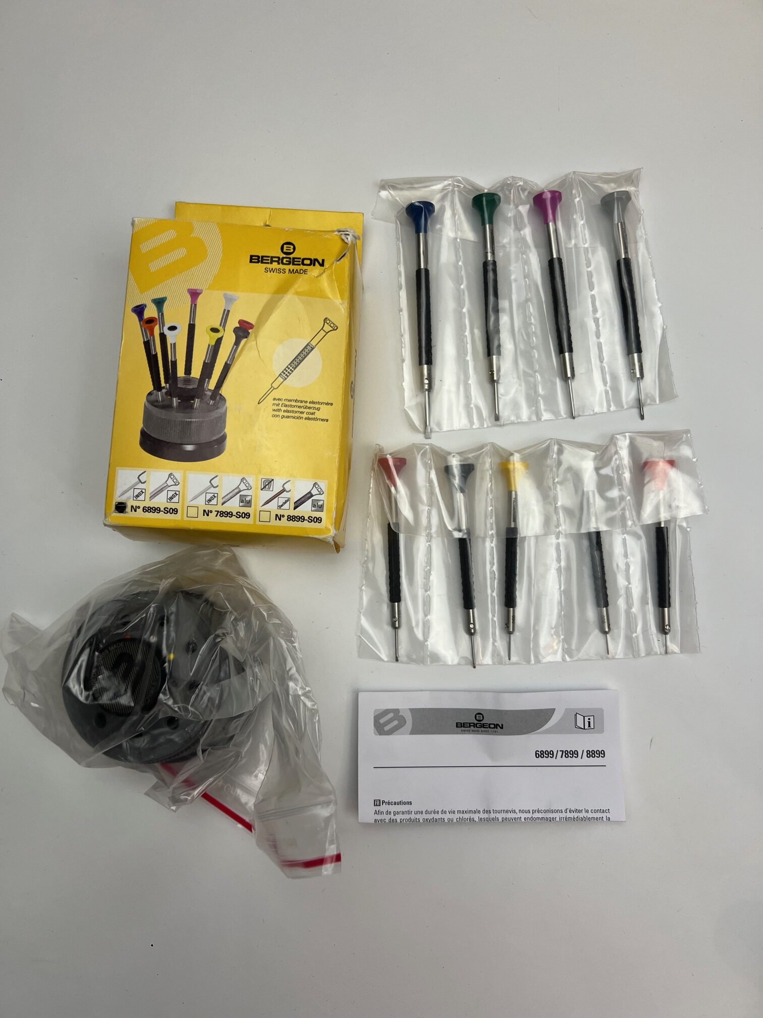 Bergeon 6899-S09 Ergonomic Screwdriver Set, Rotating Base, Open Package, Sold As Is, See Photos - Image 2