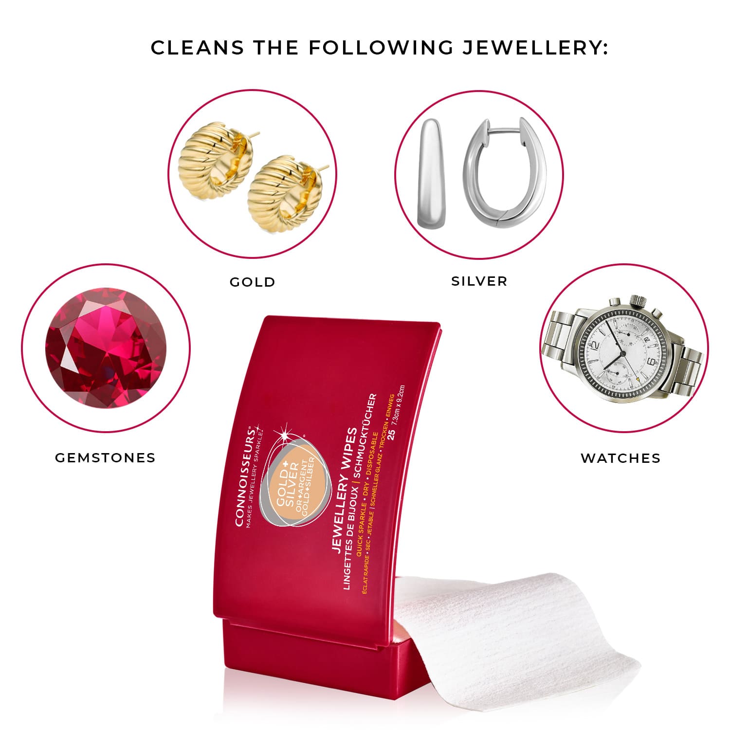 Connoisseurs Jewellery Wipes - Pre-Cut for Easy Use - Image 8