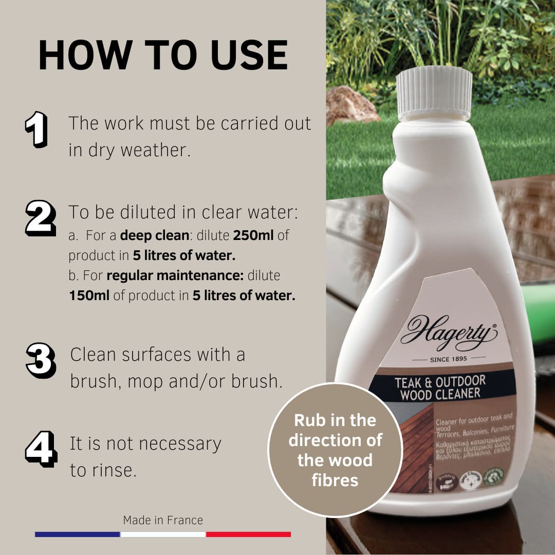 Hagerty Outdoor Teak & Wood Cleaner - 500 ml - Image 3