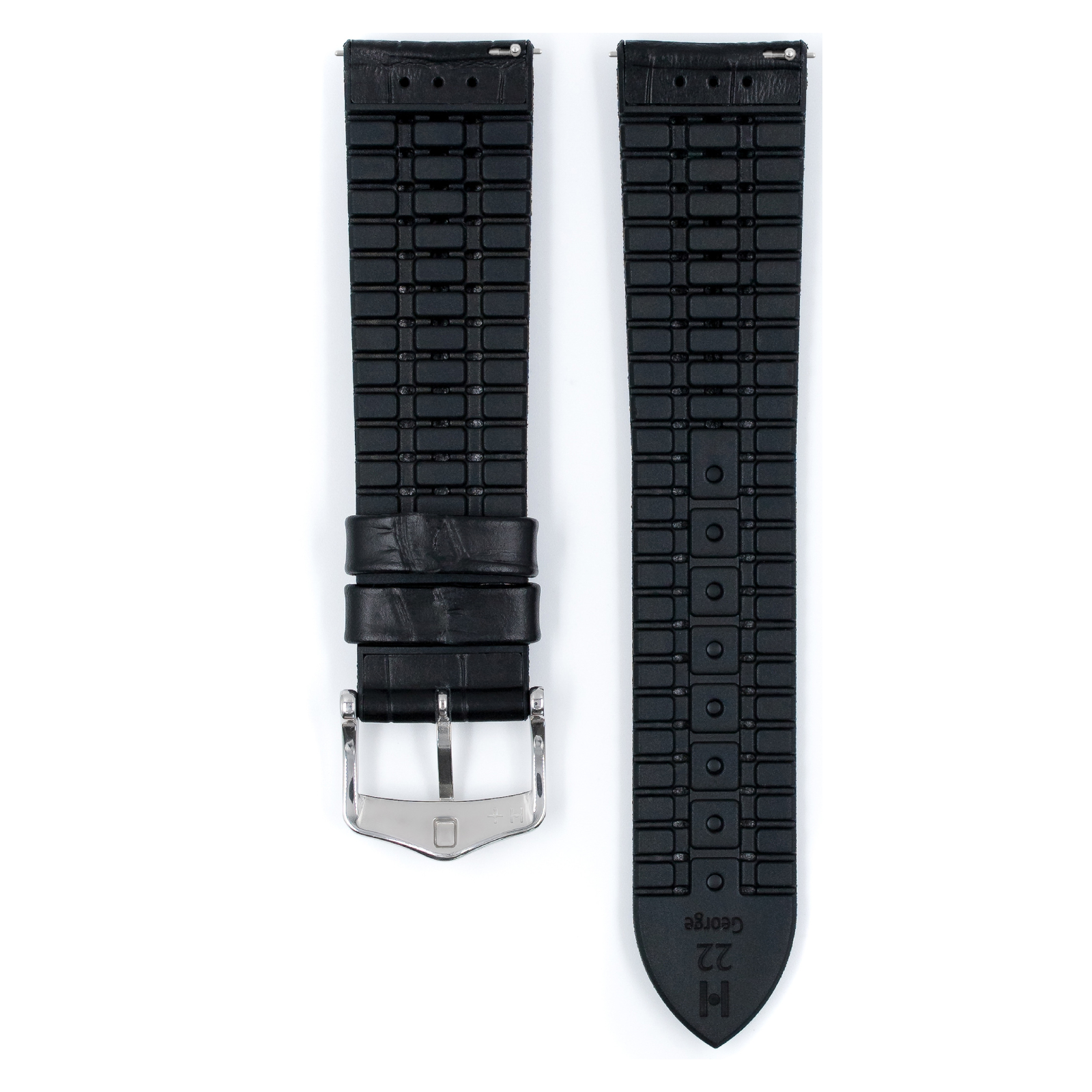 Hirsch watch leather calfskin strap George L black 22mm 0925128050-2-22 - Image 2