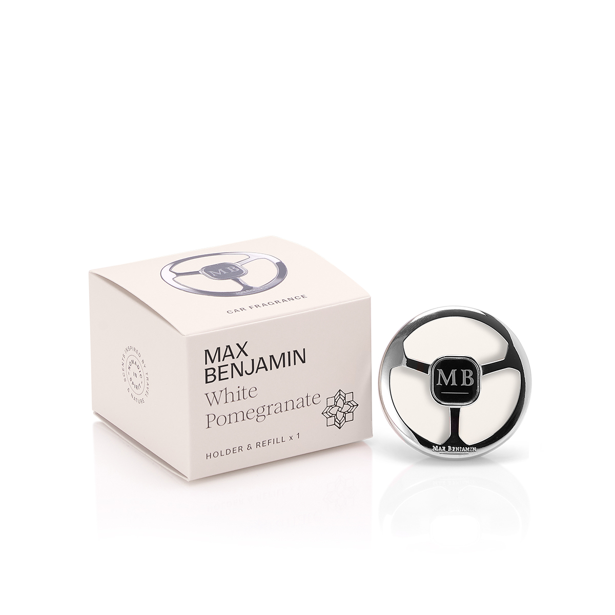 Max Benjamin White Pomegranate Car Fragrance Dispenser
