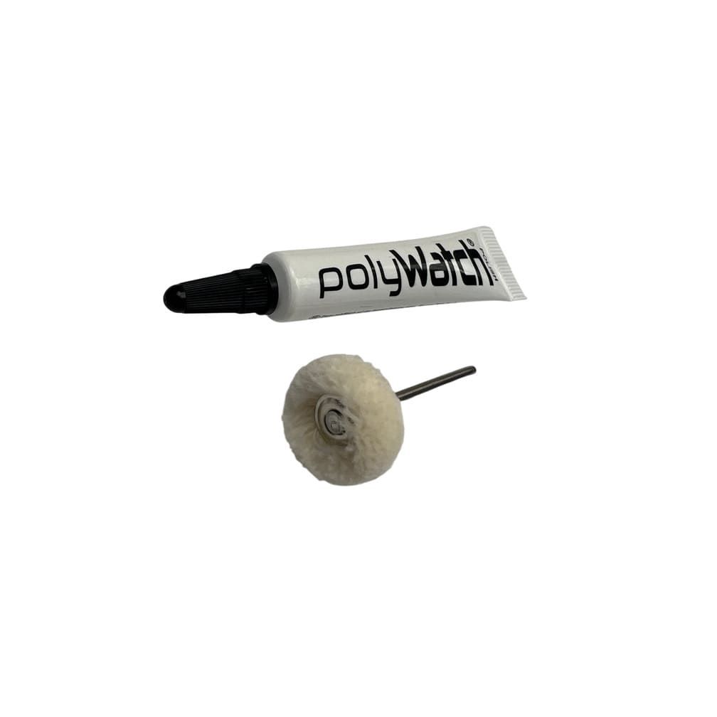PolyWatch plastic watch crystal scratch remover polish with Scotch Brite miniature small polishing brushes fine 2.35mm - Image 2