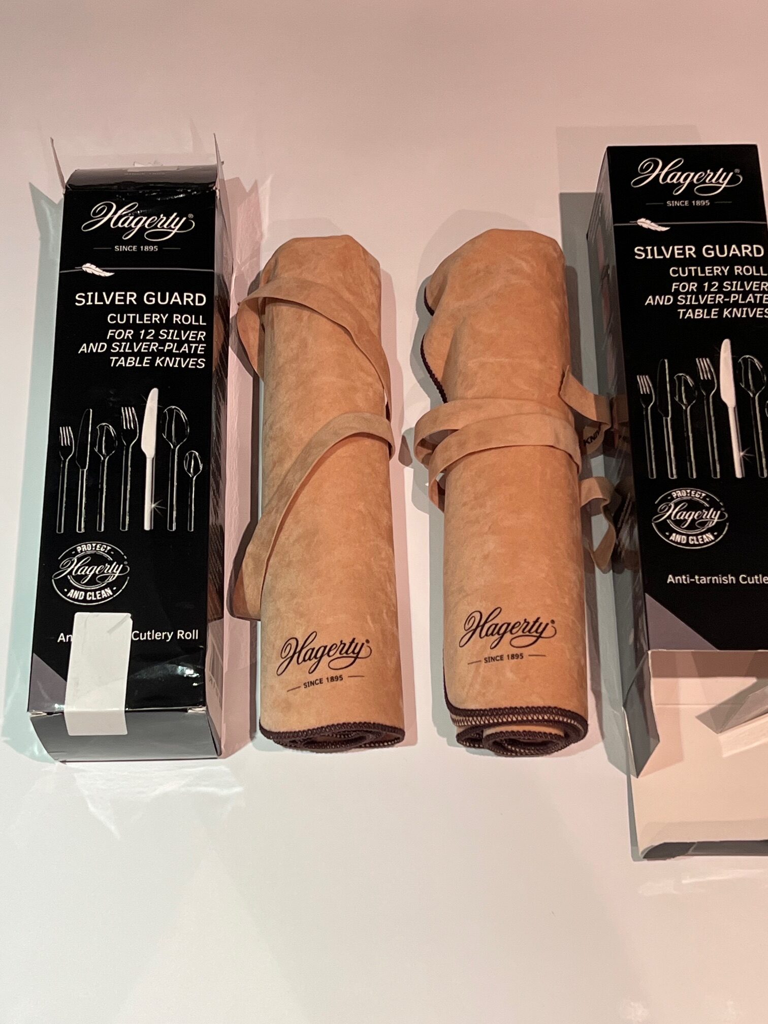 DAMAGED PACKAGING: 2 PACK Hagerty Silver Guard Cutlery Roll for 12 Table Knives - Anti-Tarnish Storage Protector SEE PHOTOS - Image 3