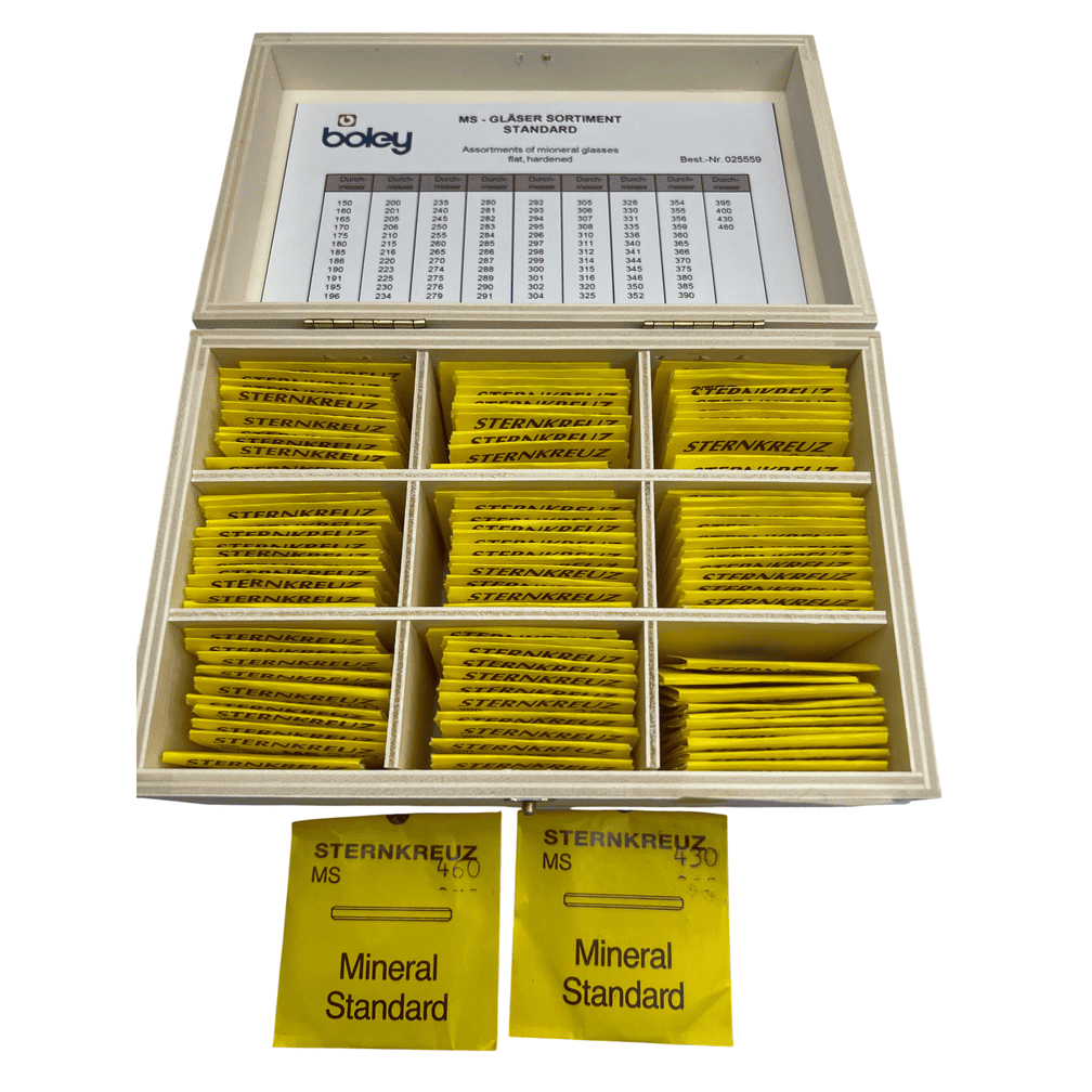 Sternkreuz MS Mineral Watch Glass Assortment - 100 pcs with Wooden Box by Boley - Image 7