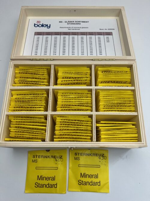Sternkreuz MS Mineral Watch Glass Assortment - 100 pcs with Wooden Box by Boley