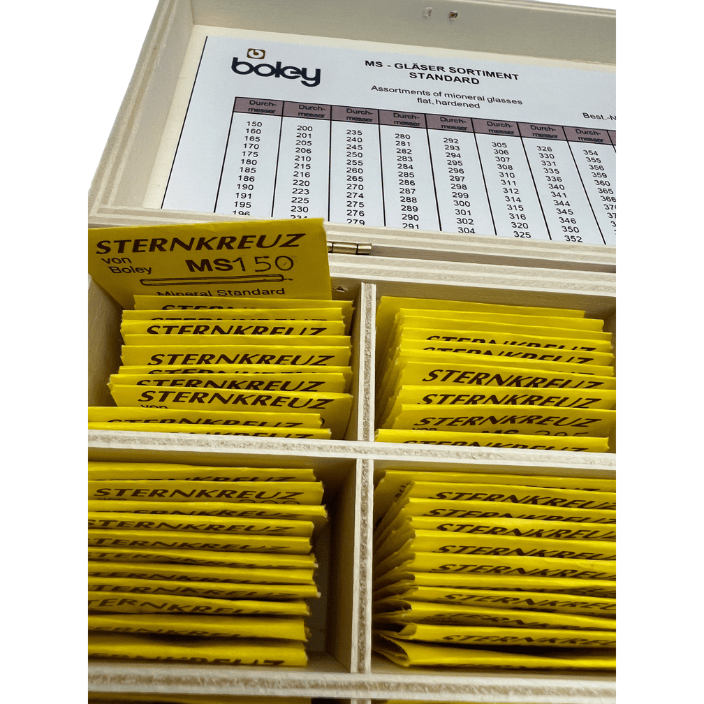 Sternkreuz MS Mineral Watch Glass Assortment - 100 pcs with Wooden Box by Boley - Image 8