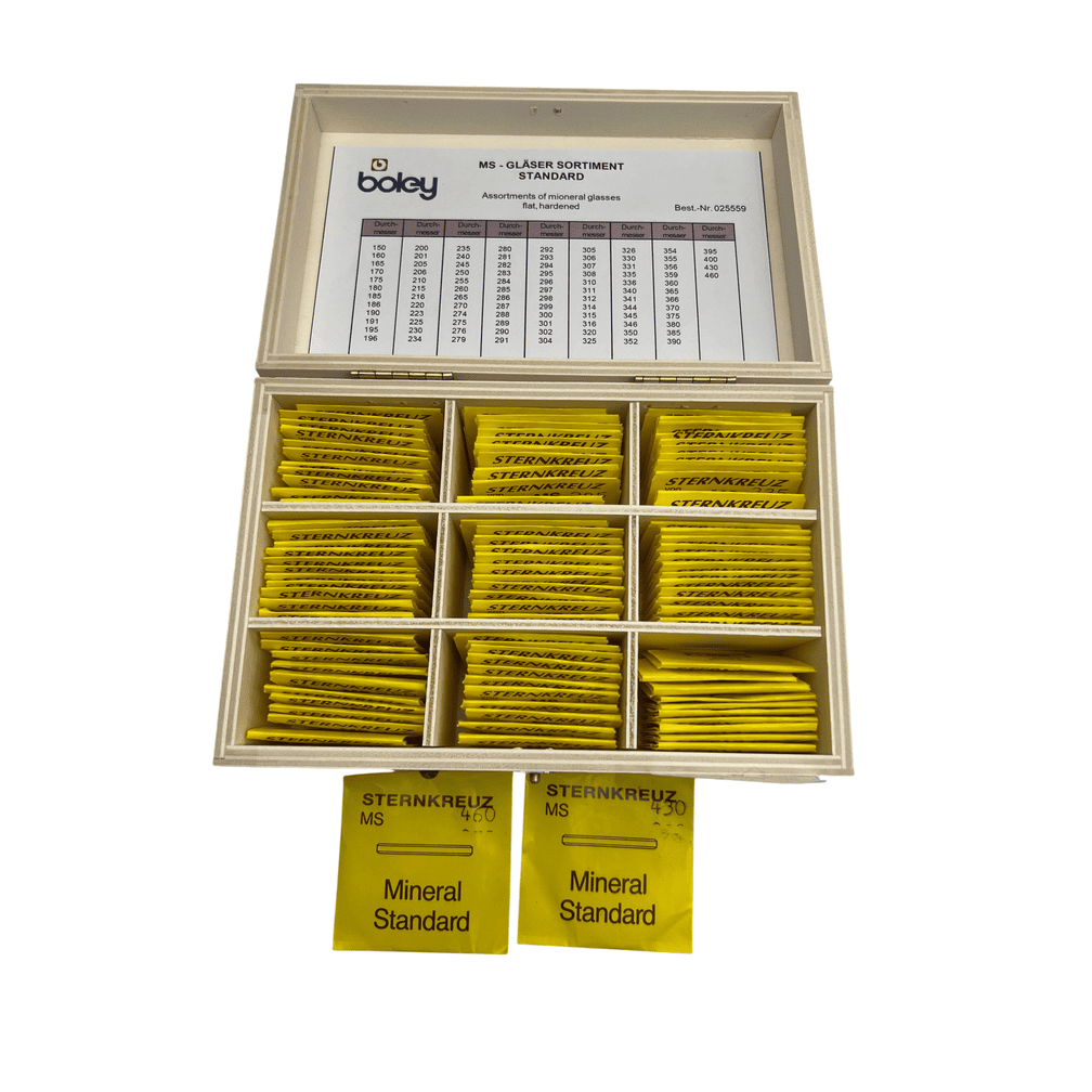 Sternkreuz MS Mineral Watch Glass Assortment - 100 pcs with Wooden Box by Boley - Image 5