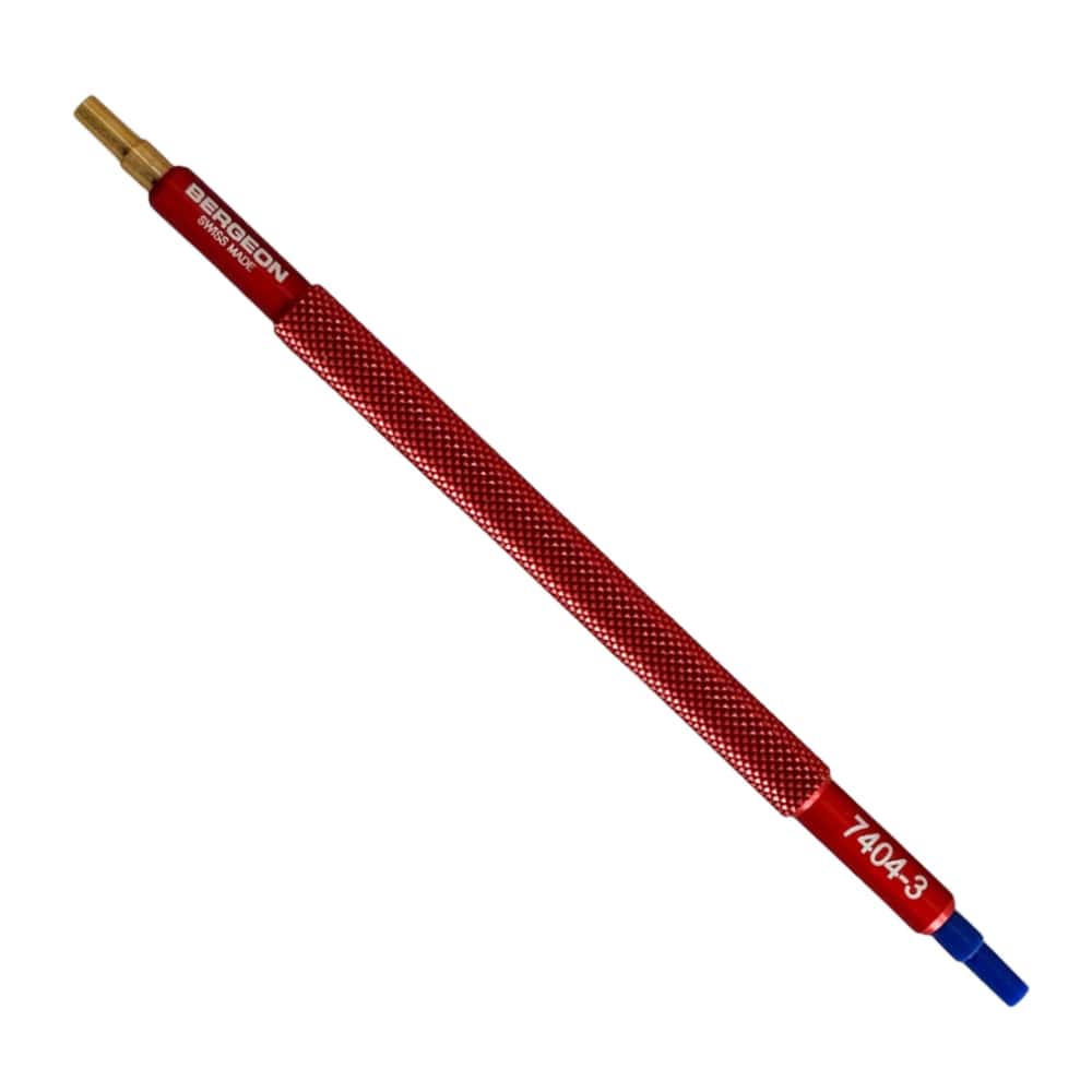 Bergeon 7404-3 hand setting tool with 2 tips Ø 1.00-2.75 mm
